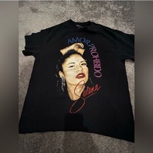 SELENA AMOR PROHIBIDO S/M WOMENS JUNK FOOD CLOTHING BLACK MULTI-COLOR GRAPHIC
